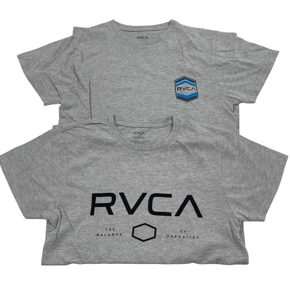 2 Tee Lot: RVCA Mens Size S Gray Tees